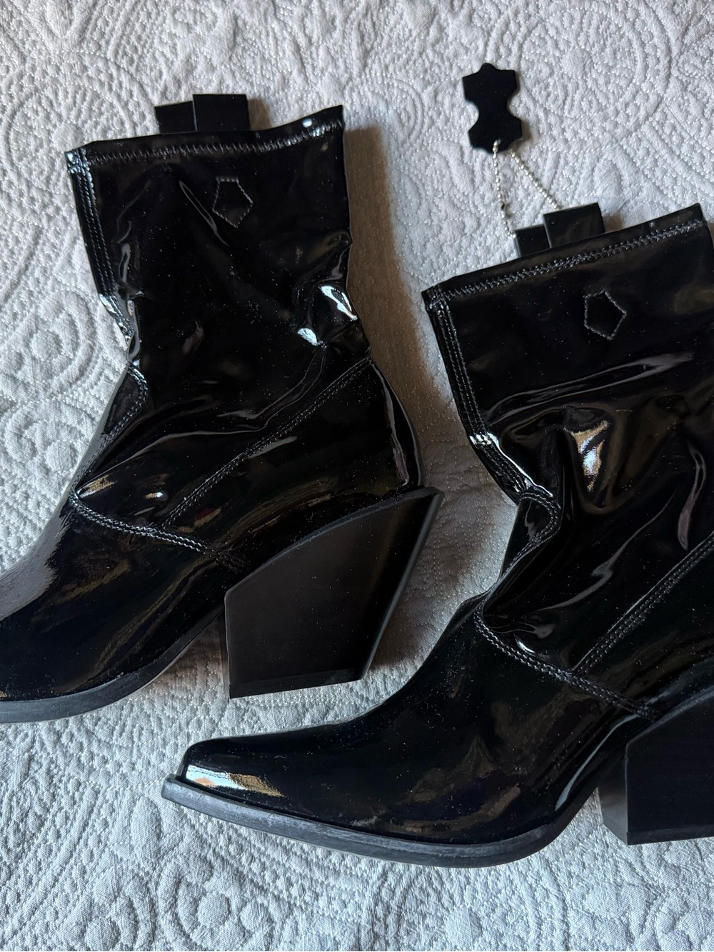 H&M patent leather cowboy boots 38